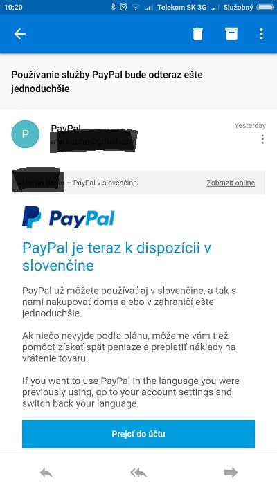 paypal v slovencine