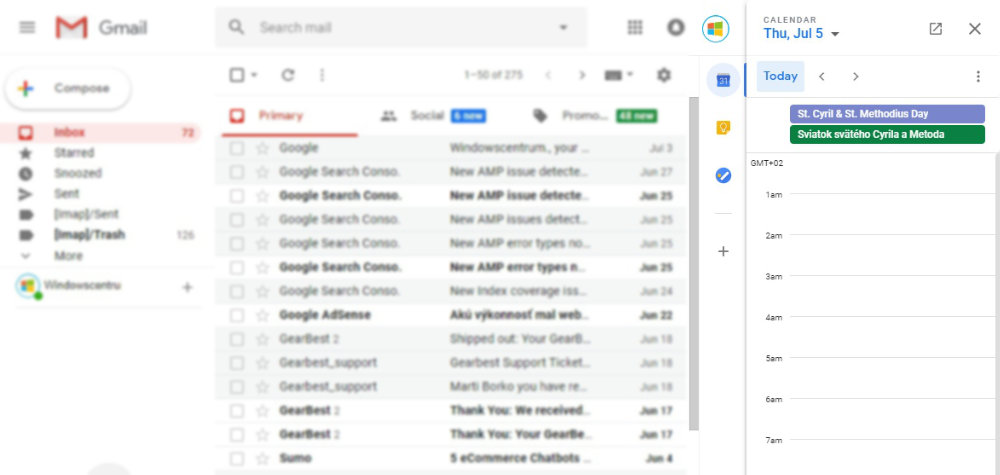 rychly pristup k aplikaciam gmail