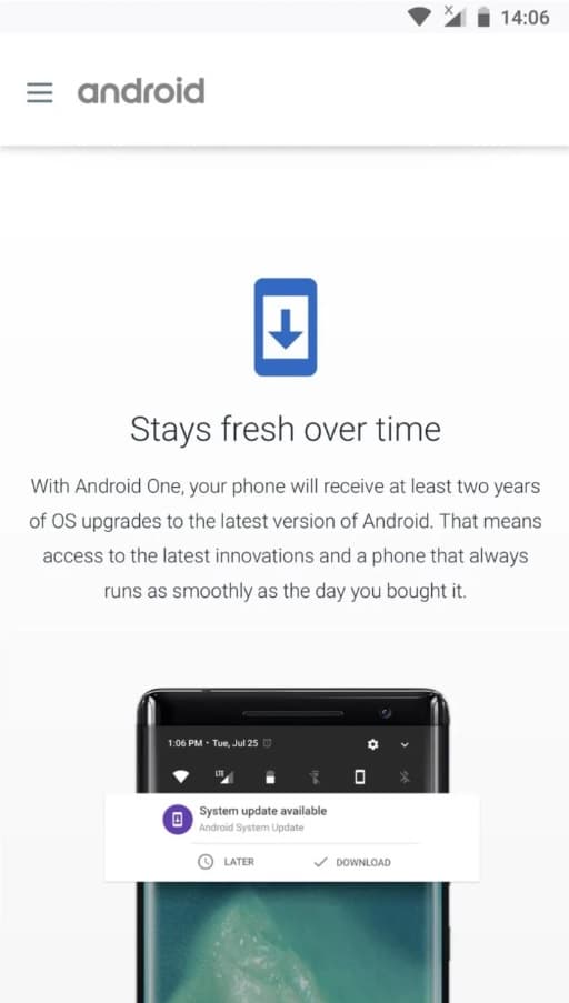 android one prislub aktualizacii